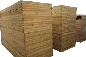 stacks of lightweight high strength trade show display panels ready to ship