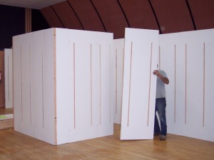 cam lock panel assembly of trade show booth with insulated cam lock panels