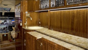Marble and granite veneer aircraft interiors lightweight high strength panels
