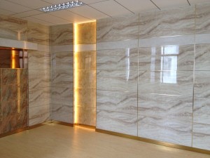Marble and granite veneer interiors lightweight high strength panels