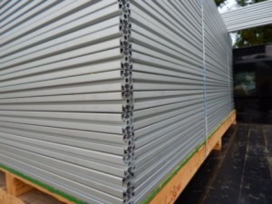 stack of aluminum t slot panels ready to ship lightweight high strength
