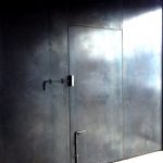 Large hot rolled steel sliding door with man door