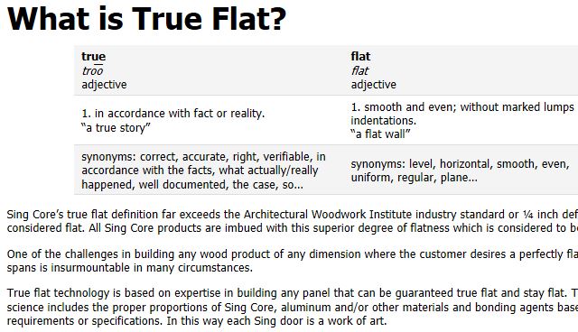 True Flat Definition